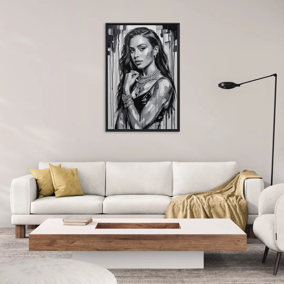 Sour Mood 2.0 - Living Room Black Frame Canvas