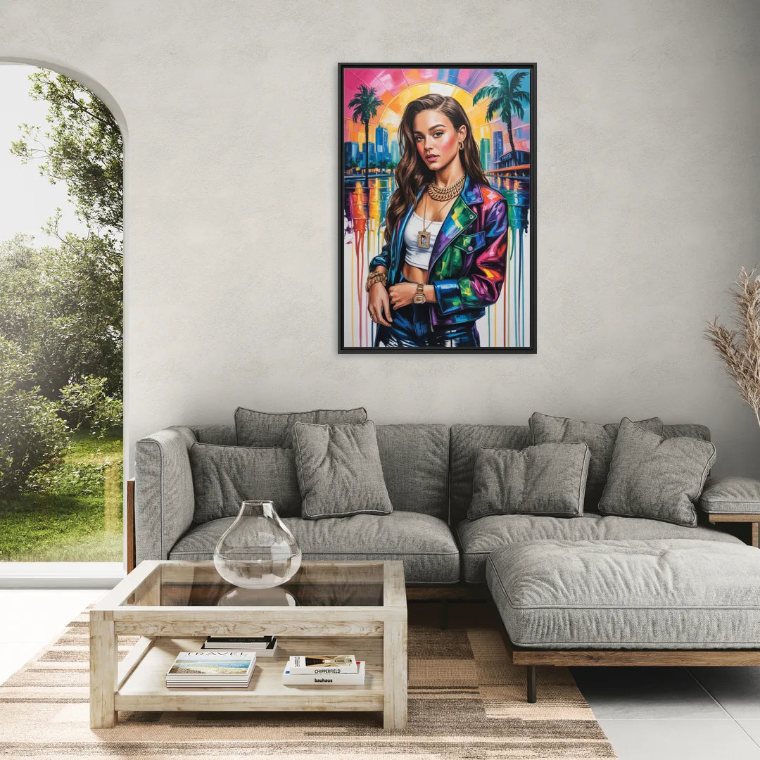 Sour Mood - Living Room Black Frame Canvas