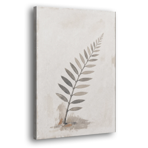 Spa Bathroom Wall Art with a Sword Fern Frond - Canvas Wall Art - Side