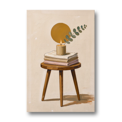 Spare Bedroom Decor with Candle and Eucalyptus - Canvas Wall Art - Front