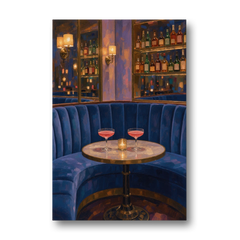 Speakeasy Velvet Booth for Two - Canvas Wall Art - Front