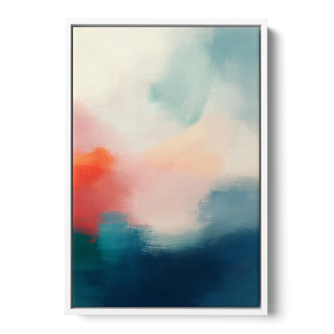 Spectrum Sea Front - White Canvas Wall Art