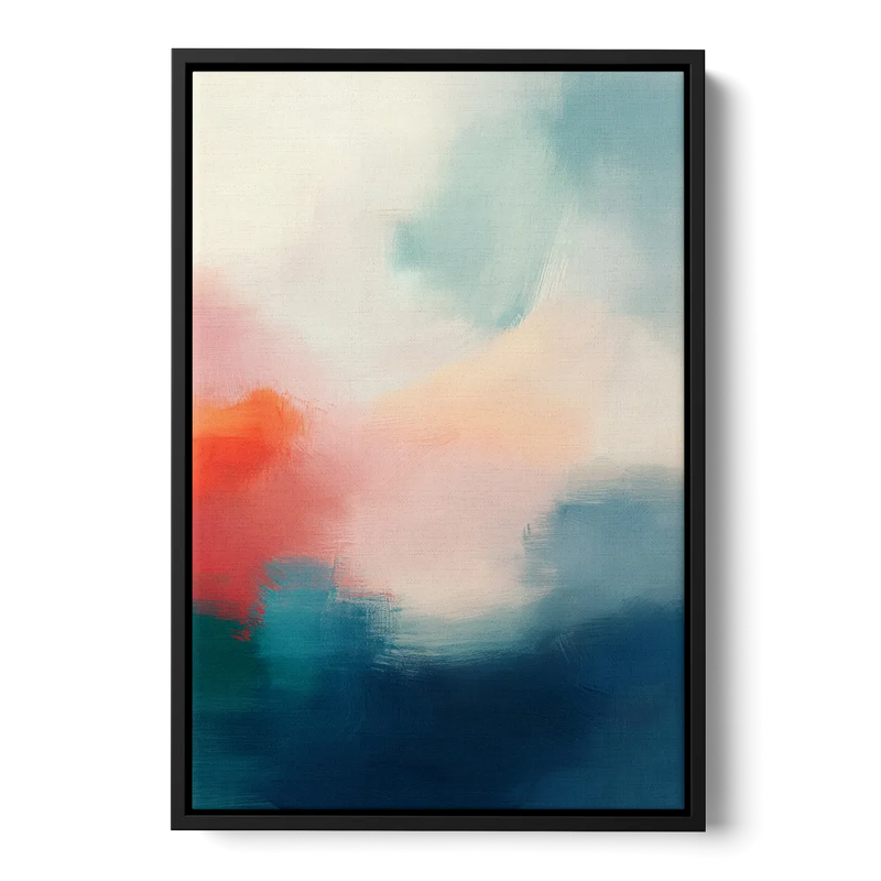 Spectrum Sea Front - Black Canvas Wall Art