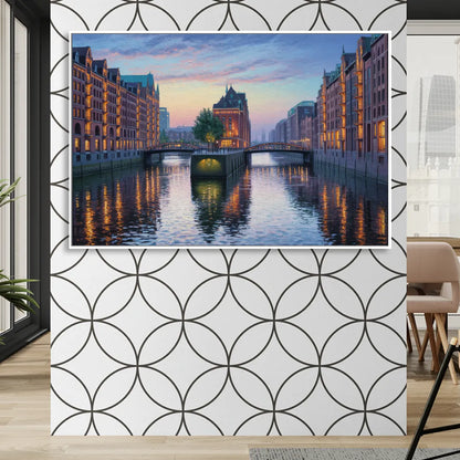 Speicherstadt Dreams Sitting Room - White Canvas Wall Art