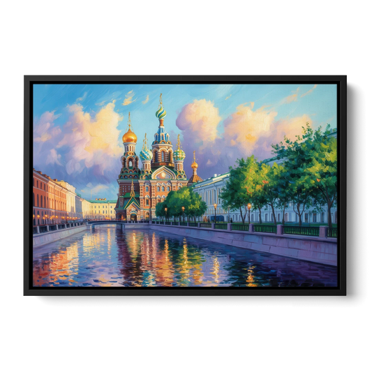 Spilled Blood Splendor - Black Framed Canvas Wall Art - Front