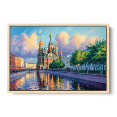 Spilled Blood Splendor - Oak Framed Canvas Wall Art - Front