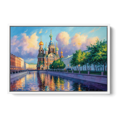 Spilled Blood Splendor - White Framed Canvas Wall Art - Front