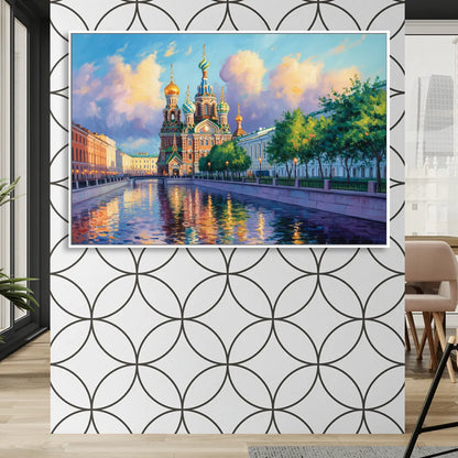 Spilled Blood Splendor Living Room - White Canvas Wall Art