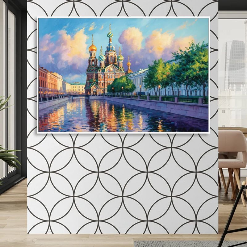 Spilled Blood Splendor Living Room - White Canvas Wall Art