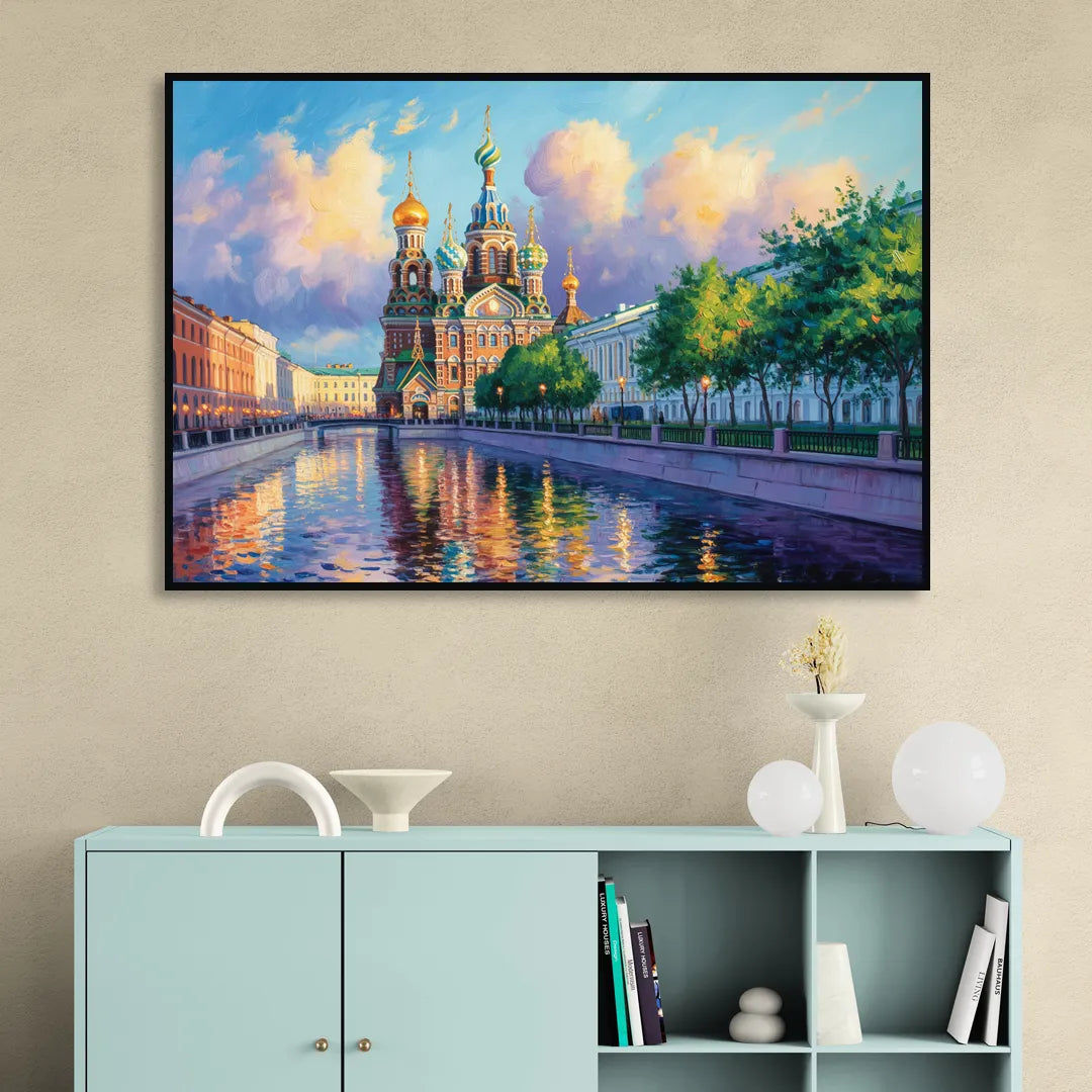 Spilled Blood Splendor Living Room - Black Canvas Wall Art