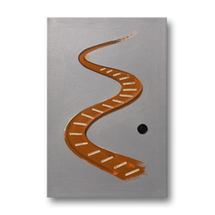 Spiral Abstract Painting of a Rust Winding Stair - Canvas Wall Art - Front