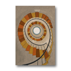 Spiral Staircase Art Rising to a Round Skylight - Canvas Wall Art - Front