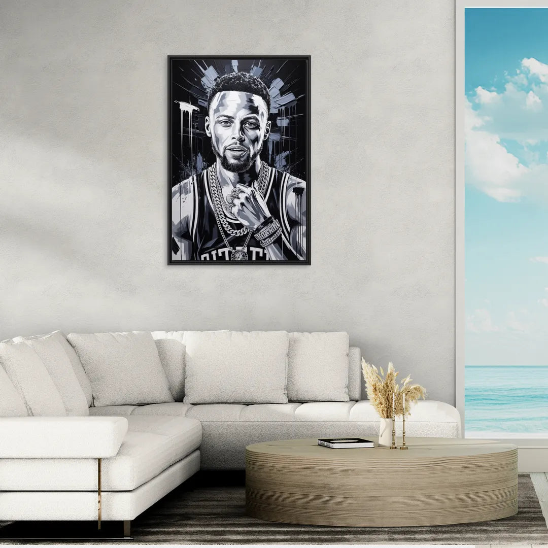 Splash 2.0 - Living Room Black Frame Canvas