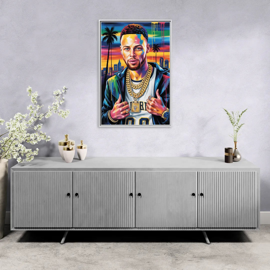 Splash - Living Room White Frame Canvas