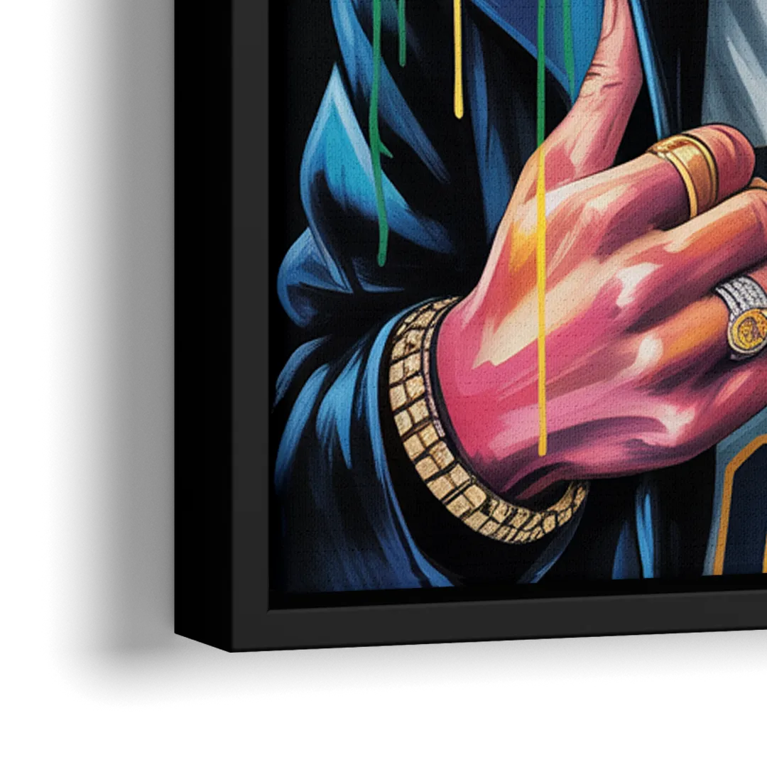 Splash - Close-Up Black Frame Canvas