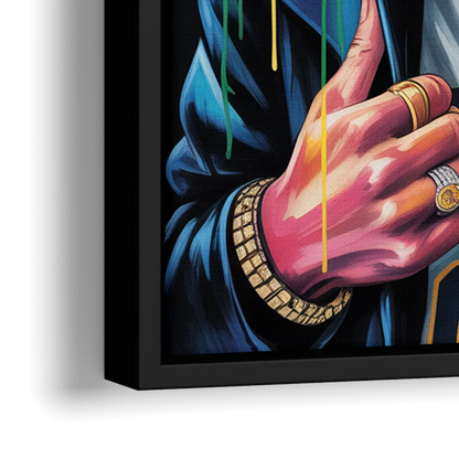 Splash - Close-Up Black Frame Canvas