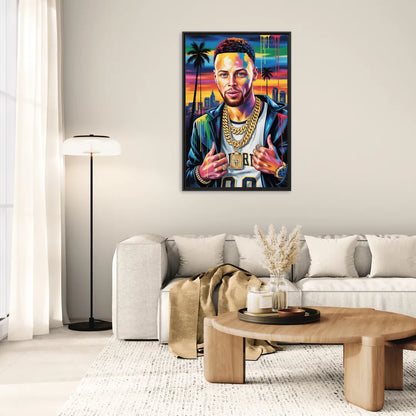 Splash - Living Room Black Frame Canvas