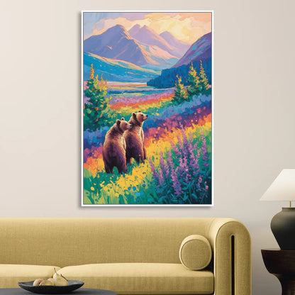 Splendid Bear Mountain Vista Living Room - White Canvas Wall Art