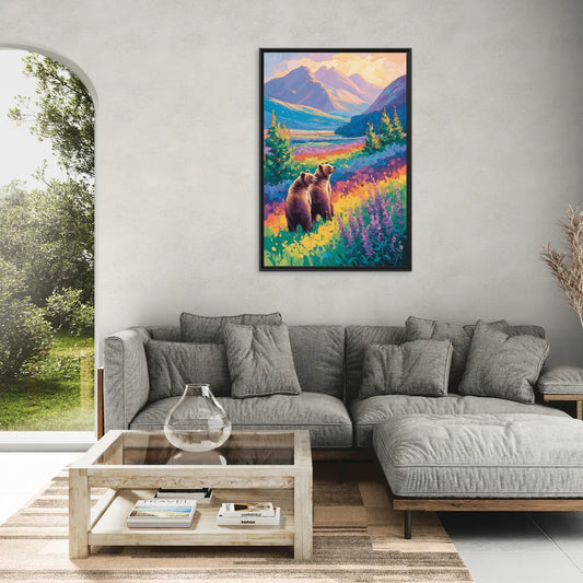 Splendid Bear Mountain Vista - Living Room Black Frame Canvas