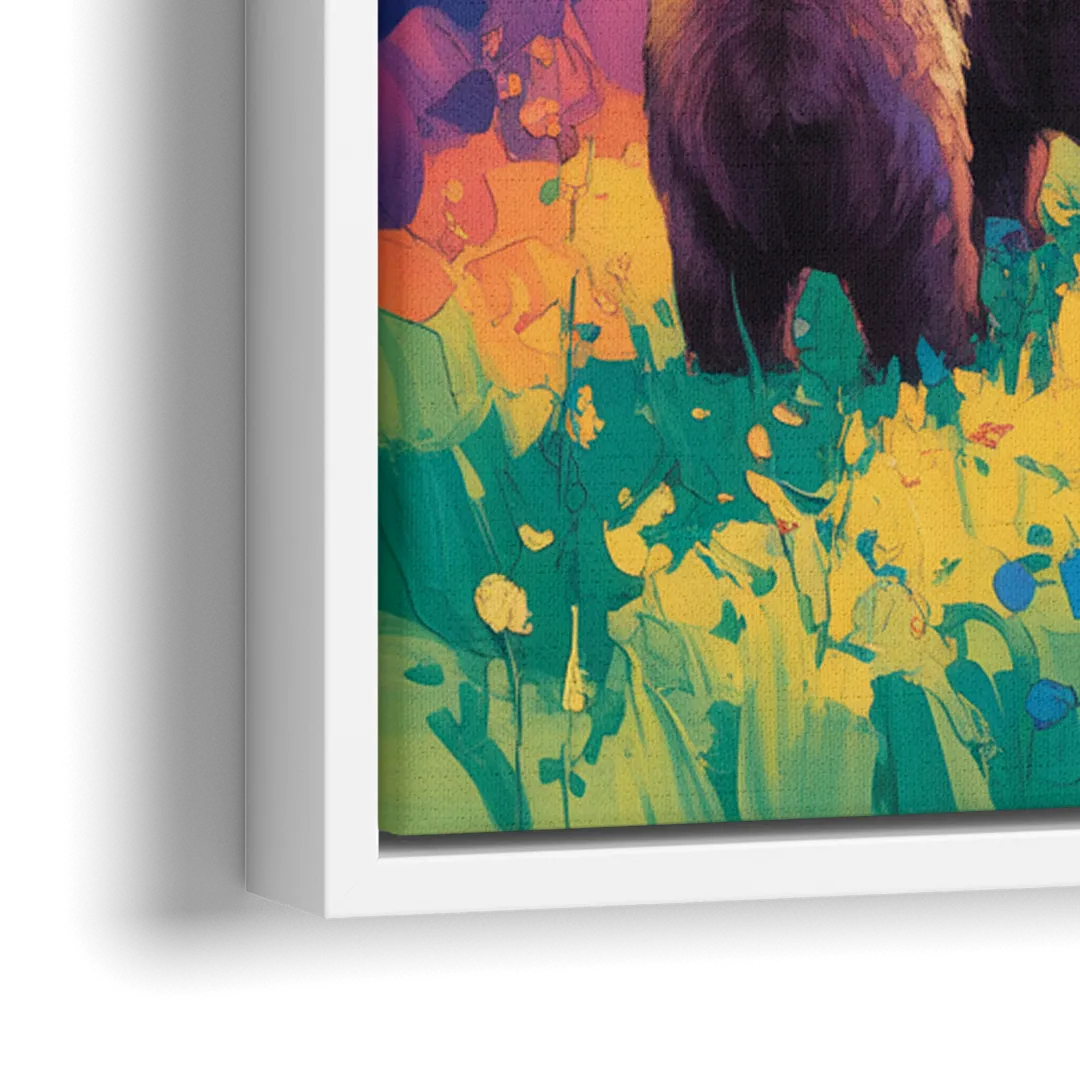 Splendid Bear Mountain Vista - Close-Up White Frame Canvas