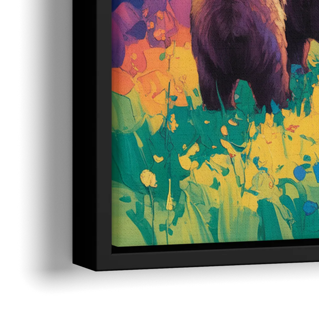 Splendid Bear Mountain Vista - Close-Up Black Frame Canvas