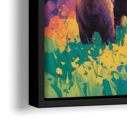 Splendid Bear Mountain Vista - Close-Up Black Frame Canvas