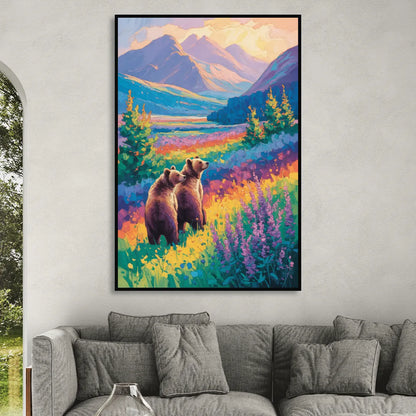 Splendid Bear Mountain Vista Living Room - Black Canvas Wall Art