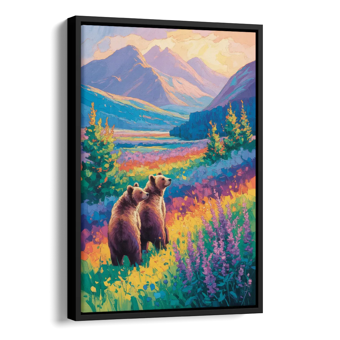 Splendid Bear Mountain Vista Side - Black Canvas Wall Art