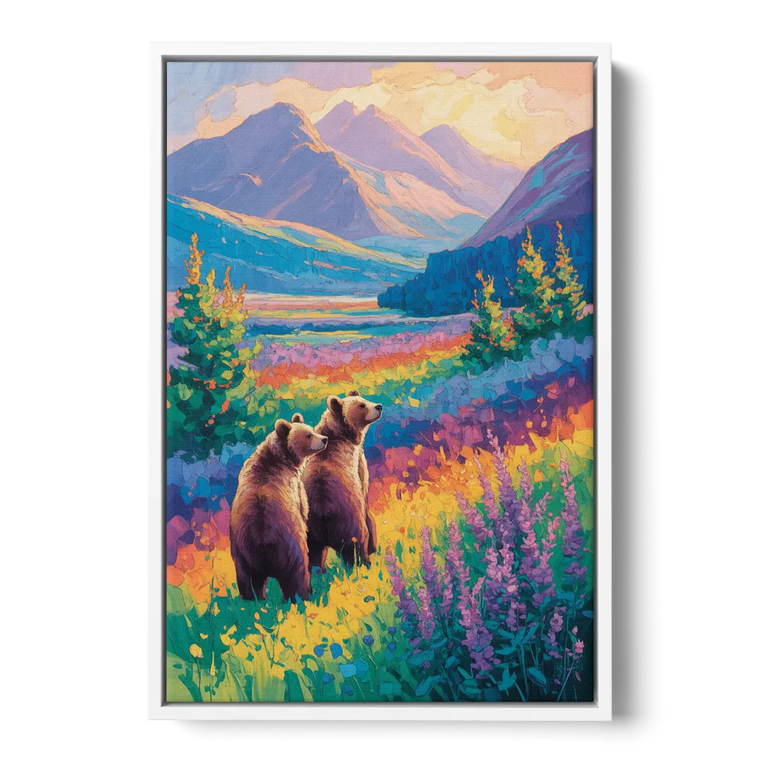 Splendid Bear Mountain Vista - White Frame Canvas