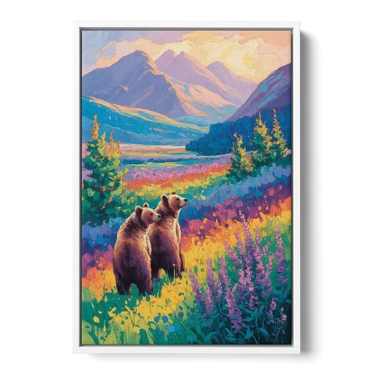 Splendid Bear Mountain Vista - White Frame Canvas