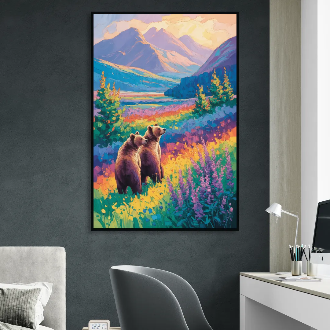 Splendid Bear Mountain Vista Sitting Room - Black Canvas Wall Art