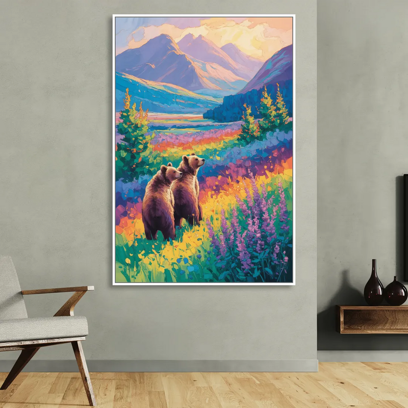 Splendid Bear Mountain Vista Sitting Room - White Canvas Wall Art