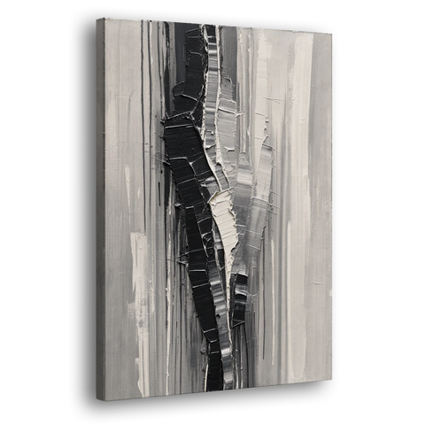 Split Black Column for a Men's Office - Canvas Wall Art - Side