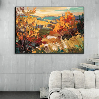 Spokane Autumn Colors Sitting Room - Black Canvas Wall Art
