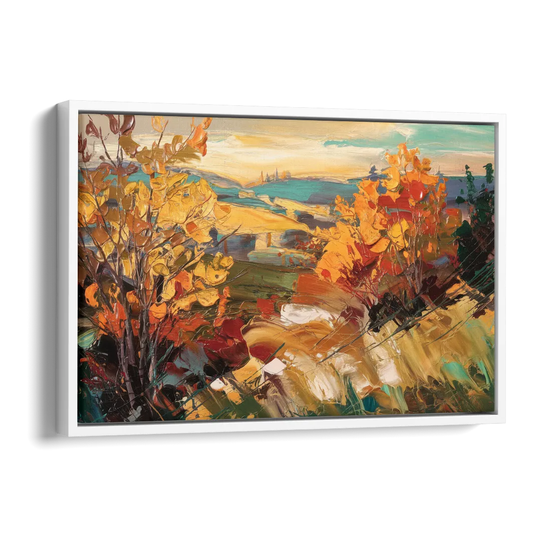 Spokane Autumn Colors Side - White Canvas Wall Art