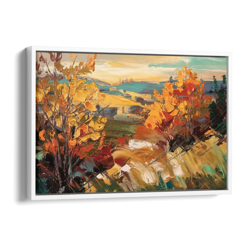 Spokane Autumn Colors Side - White Canvas Wall Art