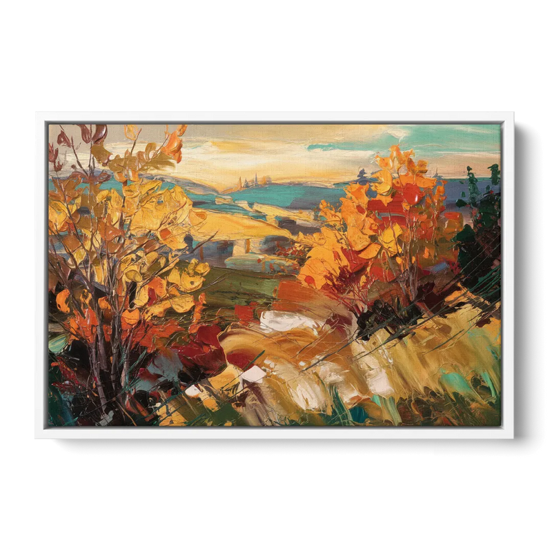 Spokane Autumn Colors Front - White Canvas Wall Art