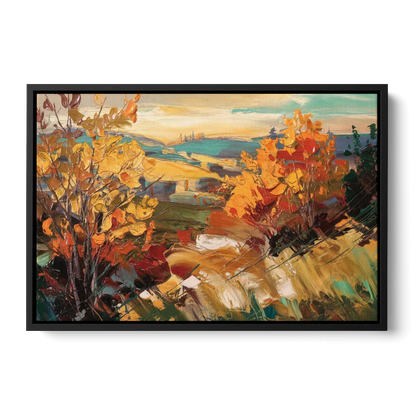 Spokane Autumn Colors Front - Black Canvas Wall Art
