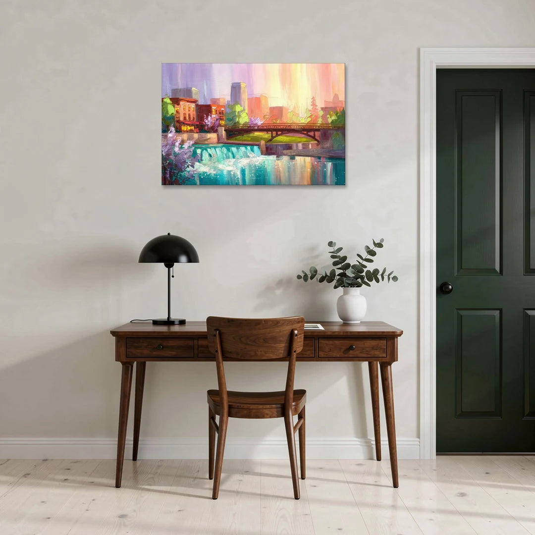 Spokane Downtown Charm - Canvas Wall Art - Office - 36x24