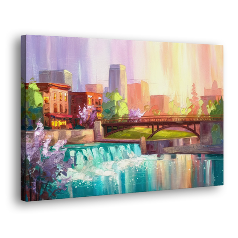Spokane Downtown Charm - Canvas Wall Art - Side