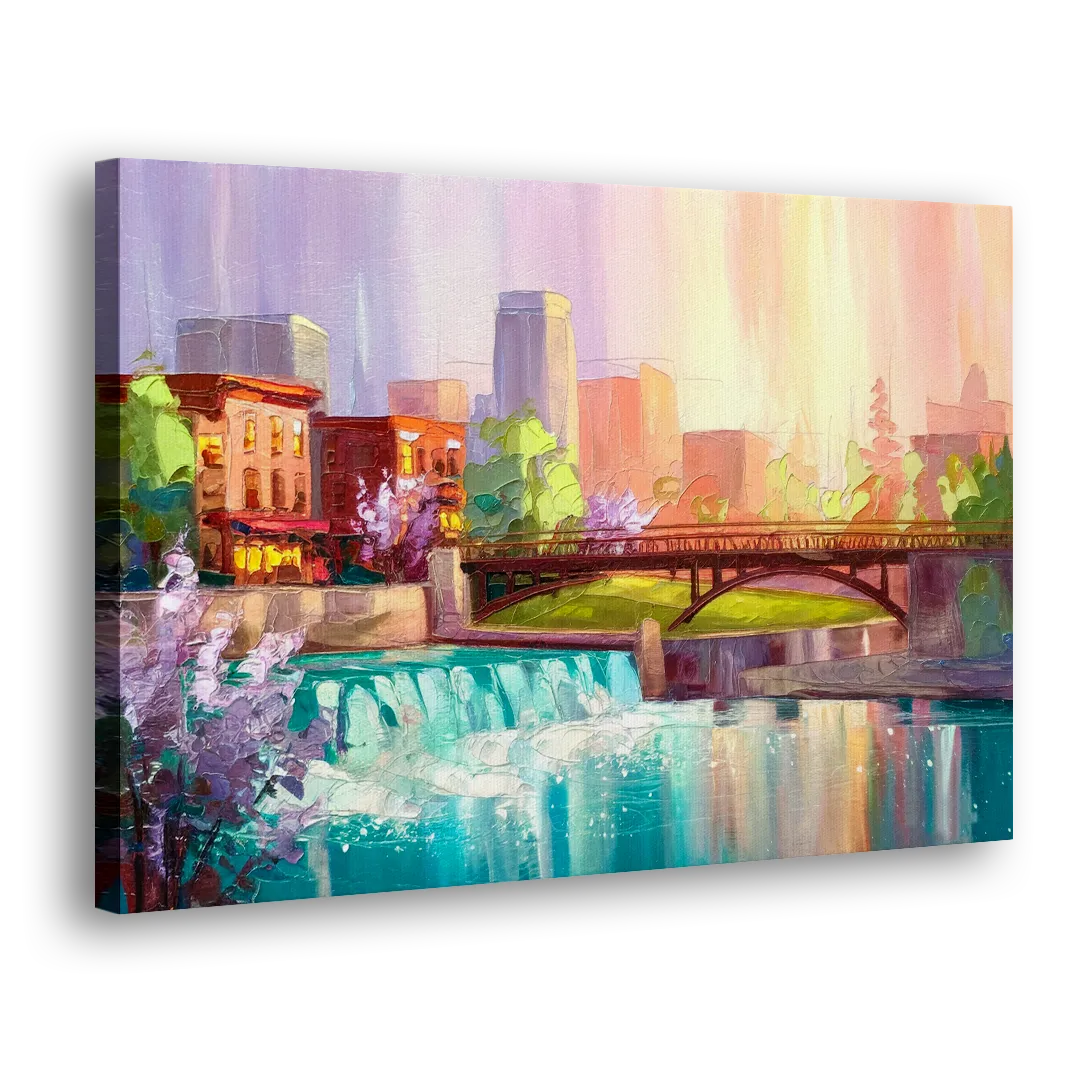 Spokane Downtown Charm Side - Canvas Wall Art