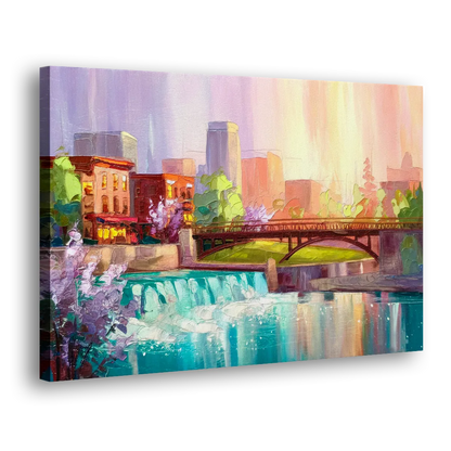 Spokane Downtown Charm Side - Canvas Wall Art