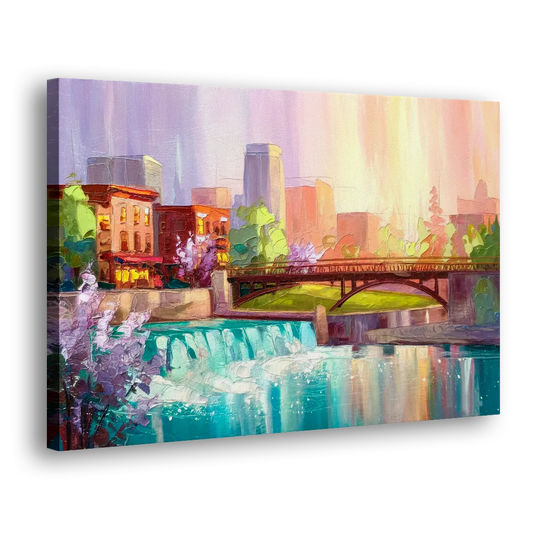 Spokane Downtown Charm Side - Canvas Wall Art