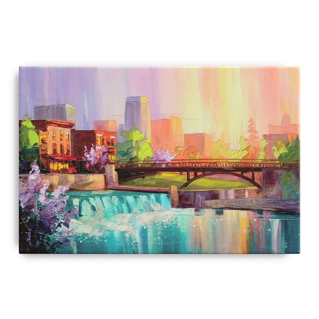 Spokane Downtown Charm Front - Canvas Wall Art