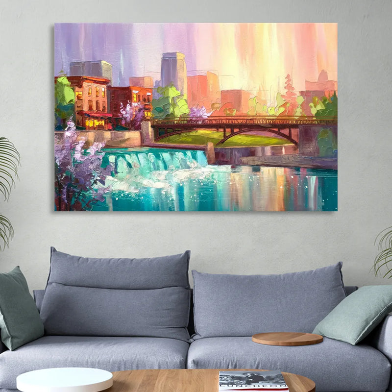 Spokane Downtown Charm Sitting Room - Canvas Wall Art