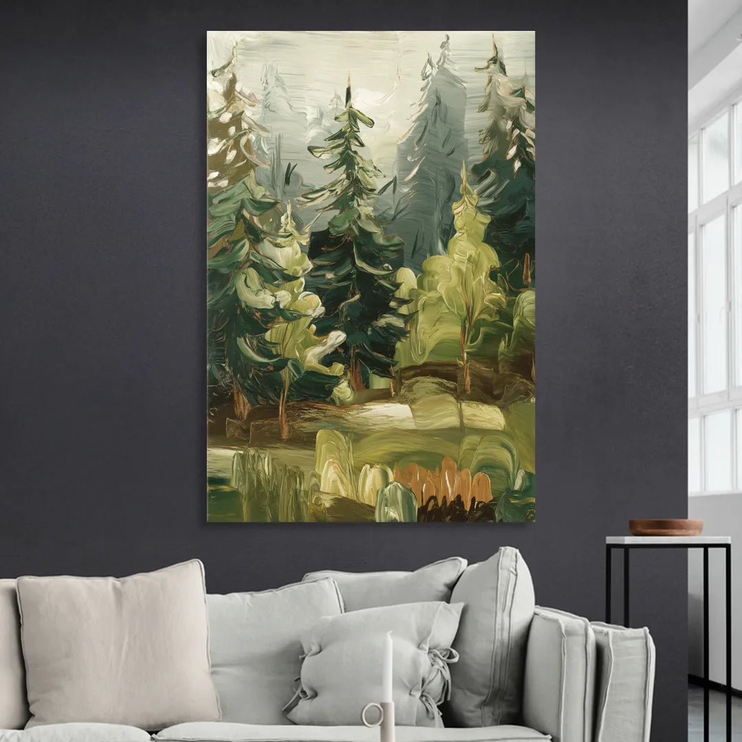 Spokane Evergreen Forests Sitting Room - Canvas Wall Art