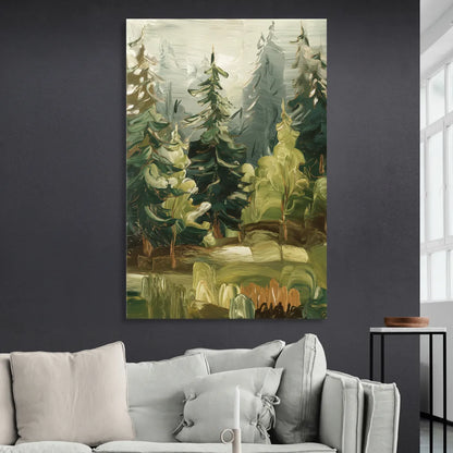 Spokane Evergreen Forests Sitting Room - Canvas Wall Art