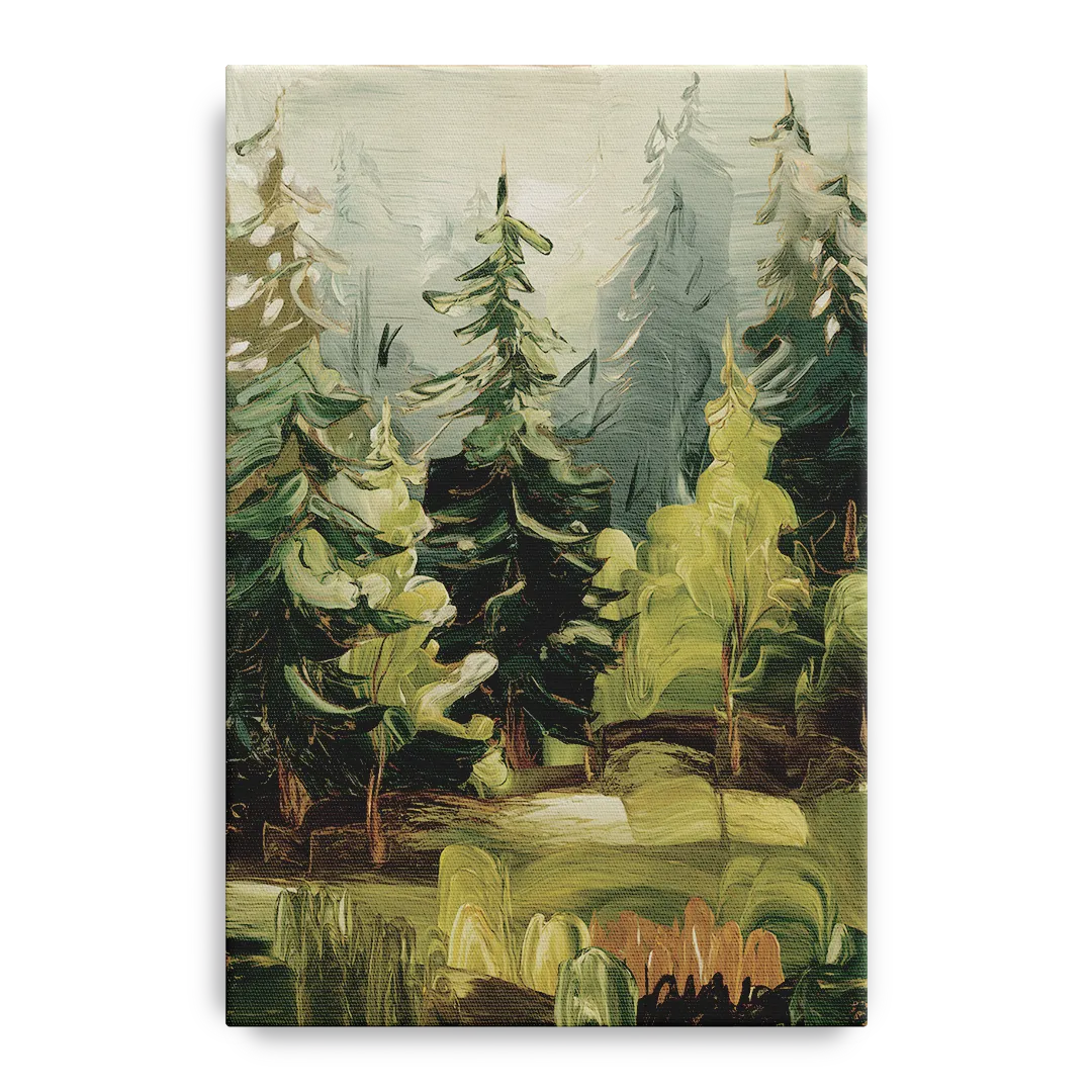 Spokane Evergreen Forests Front - Canvas Wall Art