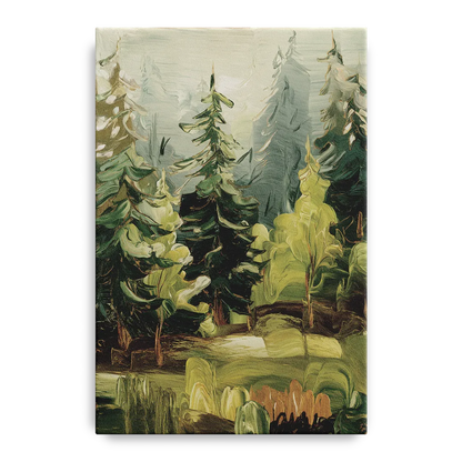 Spokane Evergreen Forests Front - Canvas Wall Art