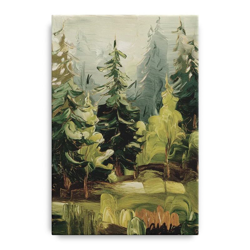 Spokane Evergreen Forests Front - Canvas Wall Art